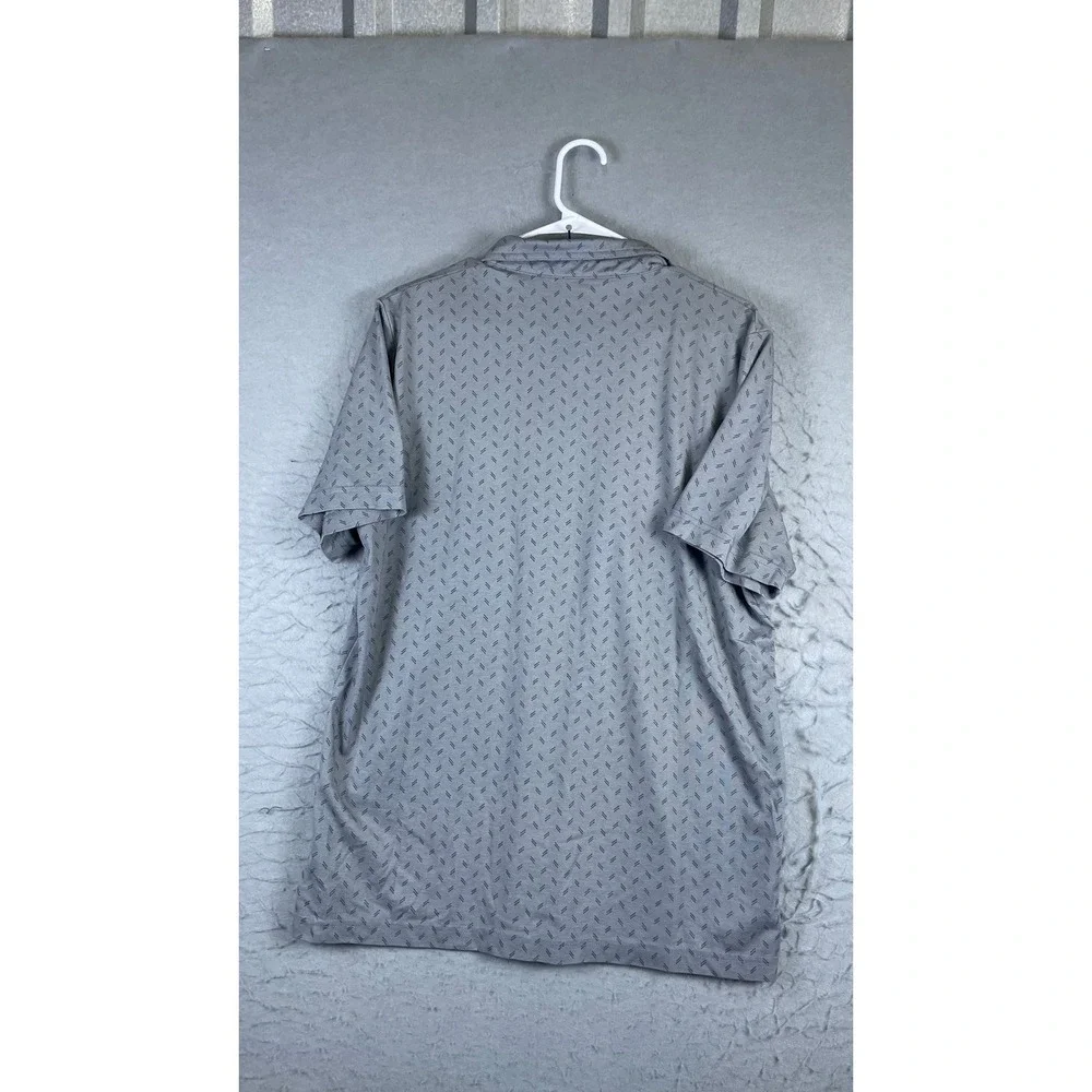 TravisMathew Polo Shirt Mens L Grey Excellent Short Sleeve Geometric Print